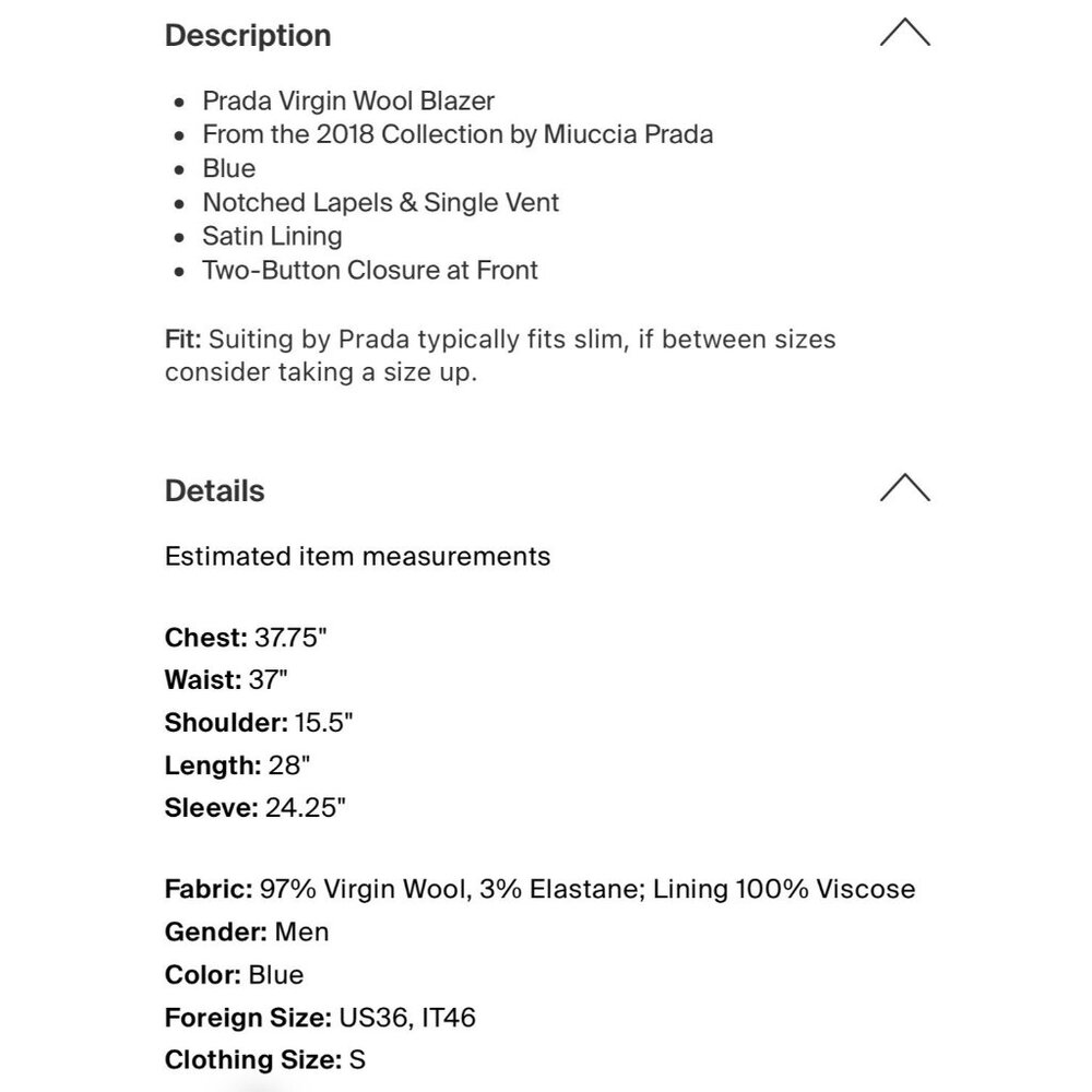 Prada Authentic Solid Blue Black Long Sleeve Blaz… - image 5